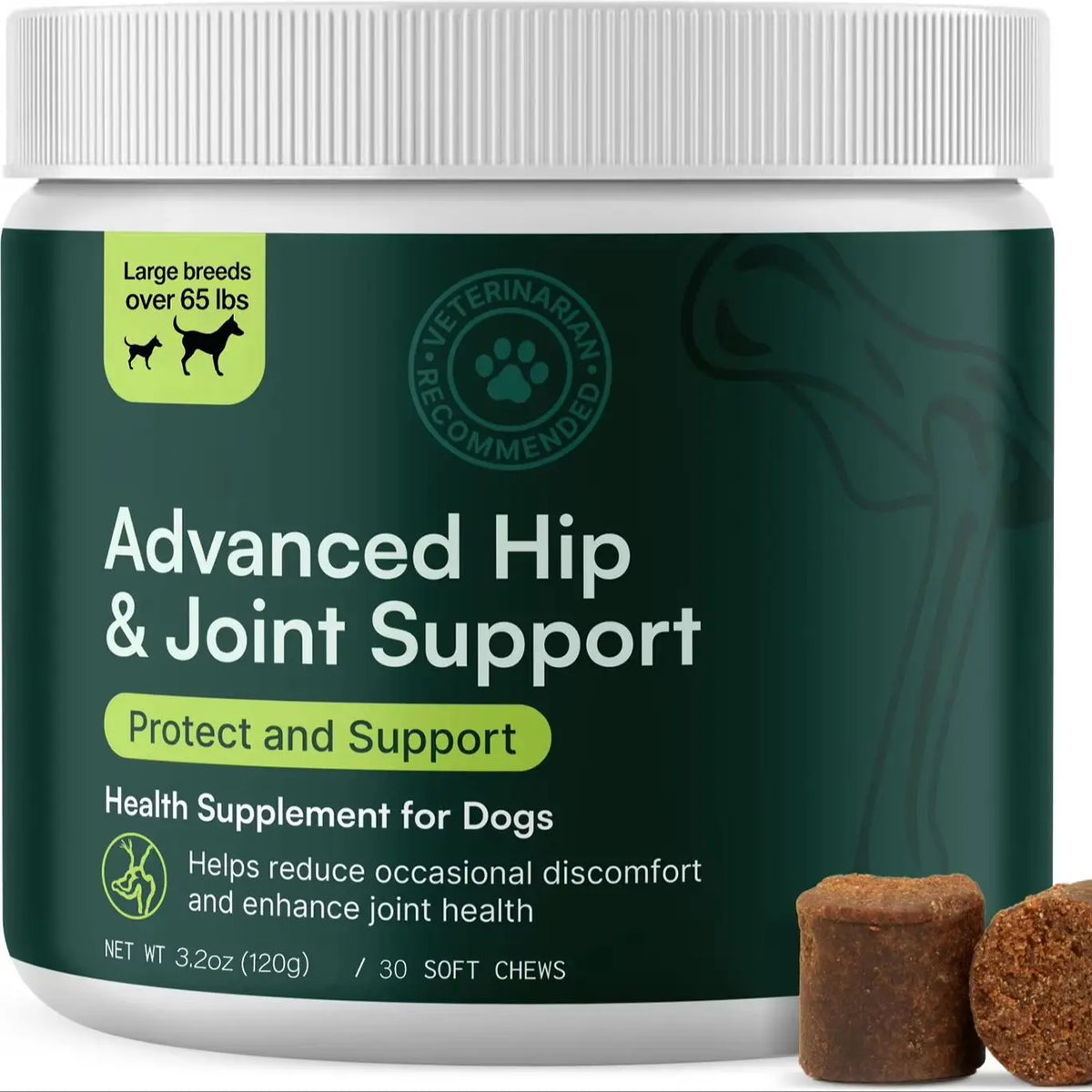 Advanced Dog Hip and Joint Supplement for Small & Medium Breeds Dog - Glucosamine Chondroitin, Omega 3 MSM Green Lipped Mussel
