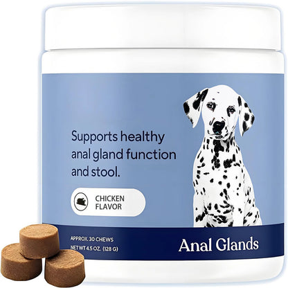 Anal Gland Chews for Dogs, Support for Healthy Scooting & Poop, Probiotics for Firm Stools, Digestive Gas Relief & Gland Comfort