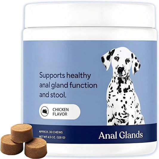 Anal Gland Chews for Dogs, Support for Healthy Scooting & Poop, Probiotics for Firm Stools, Digestive Gas Relief & Gland Comfort