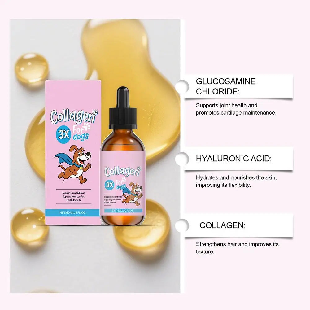 1/2PCS Dog Pet Drops Gentle Care Supplement To Maintain Healthy Coat and Skin Dog Collagen Drops Gentle Formula for Coat & Skin