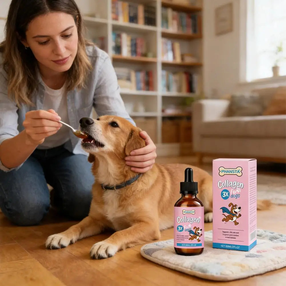 1/2/3/5pcs Dog Collagen Drops Gentle Formula for Coat & Skin Care Main Dietary Supplement Dog Cleaning Supplies Pet Care