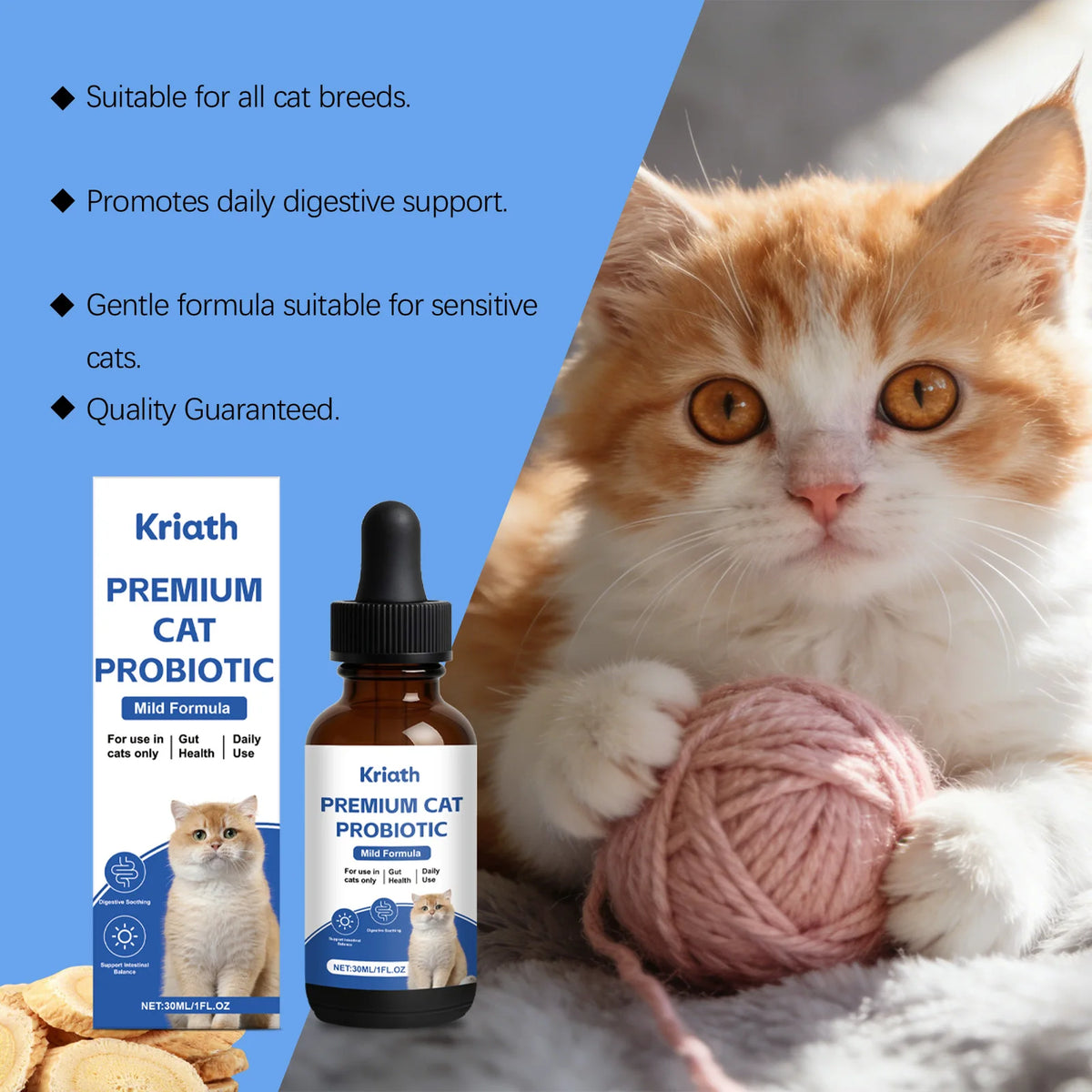 Kriath Probiotic Drops for Cats — 30 ml