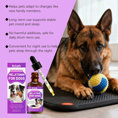 60ml Dog Melatonin For Dogs,Calming Stress Relief Drops,Pet Skin Soothing Drops For Dogs Sensitive Skin Pet Supplies