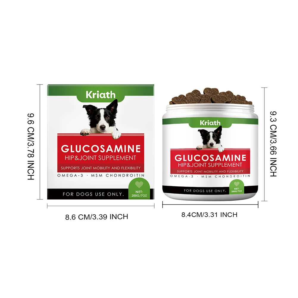 200g Premium Dog Joint Support Chews Fast-Acting Mobility Aid For Senior & Active Dogs Reduce Stiffness Improve Comfort