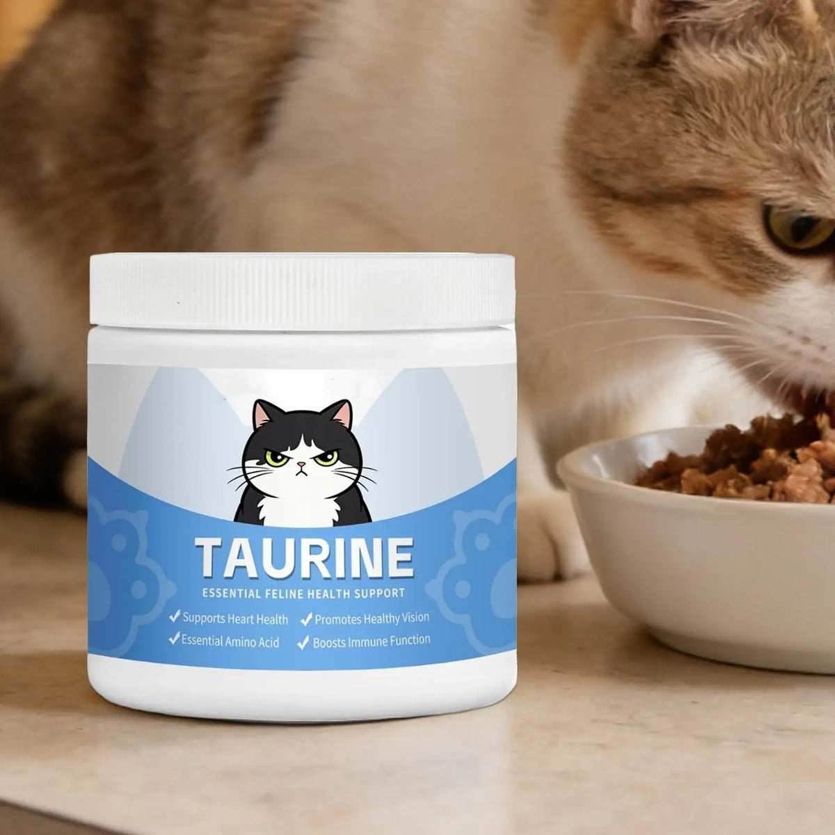 Pet Taurine Powder Maintain Normal Heart Function Protect Visual Function Multivitamin Gentle Formula Cat Nutritional Supplement