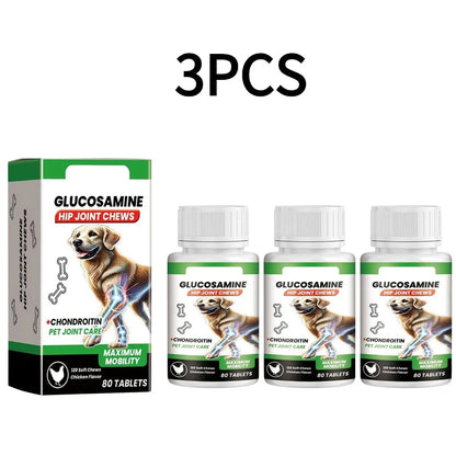80 Tablets Dog Joint Support Pet Hip Care Glucosamine Chondroitin Mobility Improvement Dog Joint Support Tablets 1/3/5PCS