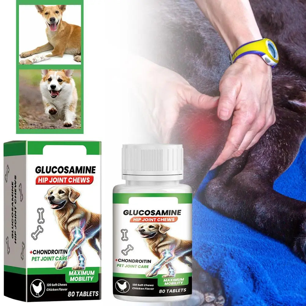 80 Tablets Dog Joint Support Pet Hip Care Glucosamine Chondroitin Mobility Improvement Dog Joint Support Tablets 1/3/5PCS