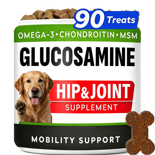 Advanced Glucosamine for Dogs, Hip Joint Supplement Chews Helps Joint Pain Relief - Chewable Treats for Small, Medium, Large Dog