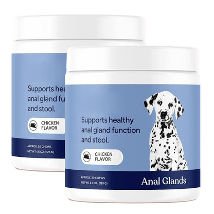 Anal Gland Chews for Dogs, Support for Healthy Scooting & Poop, Probiotics for Firm Stools, Digestive Gas Relief & Gland Comfort