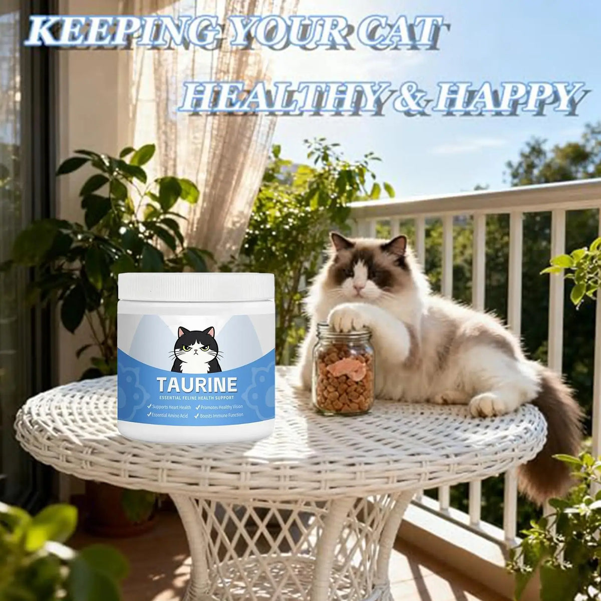 Pet Taurine Powder Maintain Normal Heart Function Protect Visual Function Multivitamin Gentle Formula Cat Nutritional Supplement