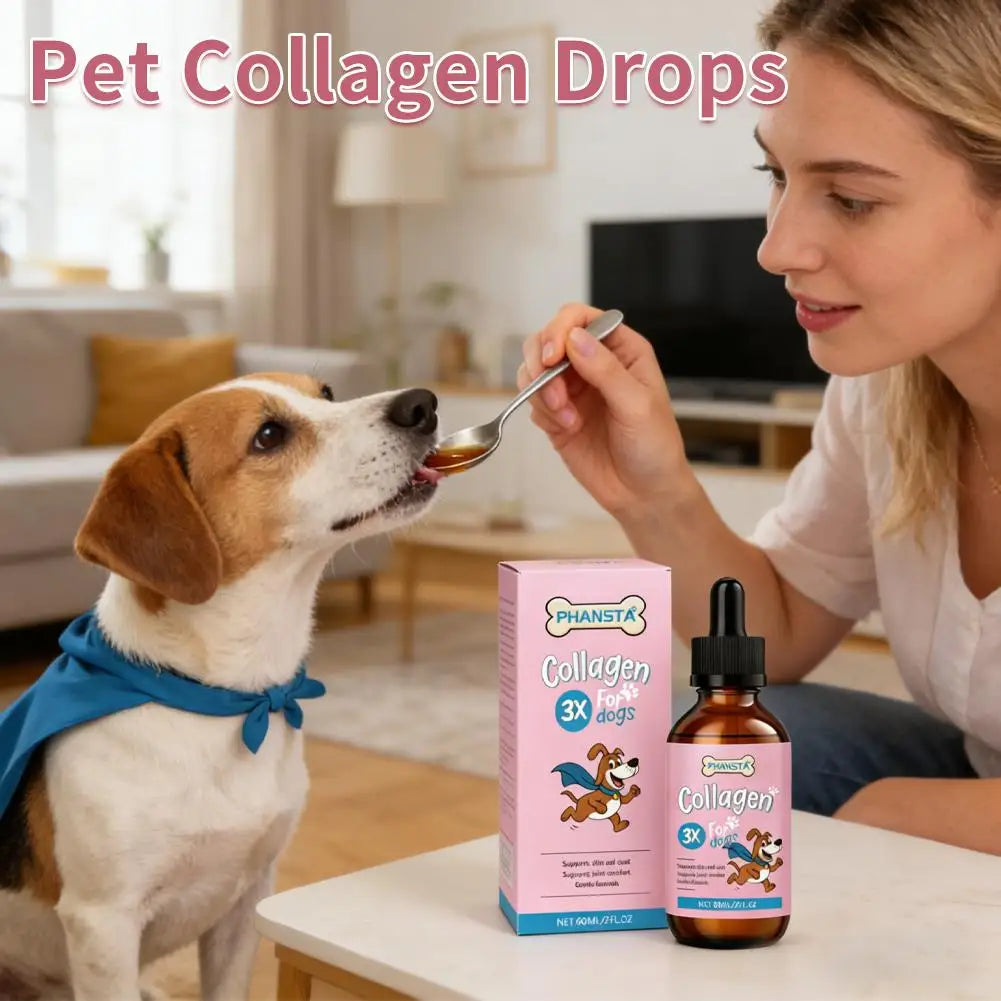 1/2/3/5pcs Dog Collagen Drops Gentle Formula for Coat & Skin Care Main Dietary Supplement Dog Cleaning Supplies Pet Care