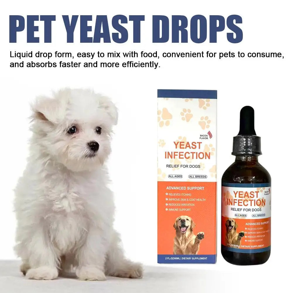 60ML Dog Pet Drops Yeast Gentle Care Supplement To Maintain Healthy Coat and Skin for Dogs Herbal Drops PET CARE