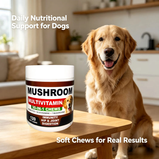 Mushroom Supplement for Dogs - Mushrooms for Dogs - 120 Chews