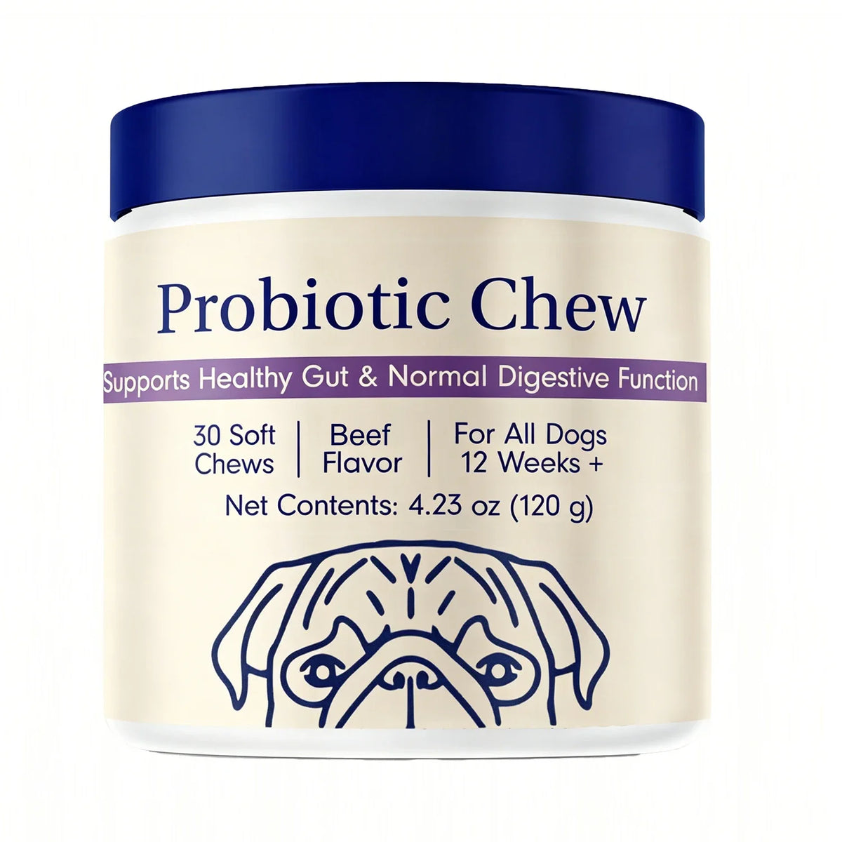 Probiotic Chews for Dogs - Probiotics for Gut Health, Occasional Diarrhea, Digestive Health & Seasonal Allergies, Beef Flavor