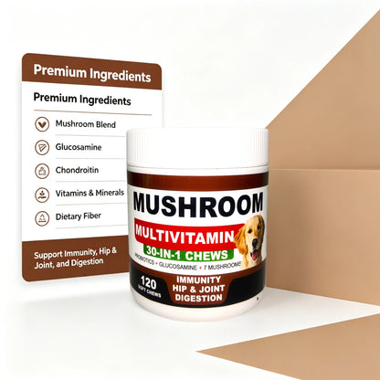 Mushroom Supplement for Dogs - Mushrooms for Dogs - 120 Chews