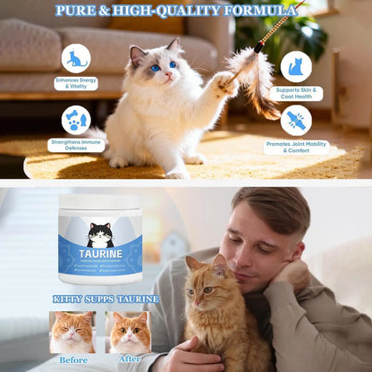 Pet Taurine Powder Maintain Normal Heart Function Protect Visual Function Multivitamin Gentle Formula Cat Nutritional Supplement