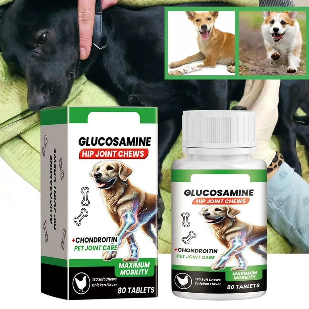 80 Tablets Dog Joint Support Pet Hip Care Glucosamine Chondroitin Mobility Improvement Dog Joint Support Tablets 1/3/5PCS