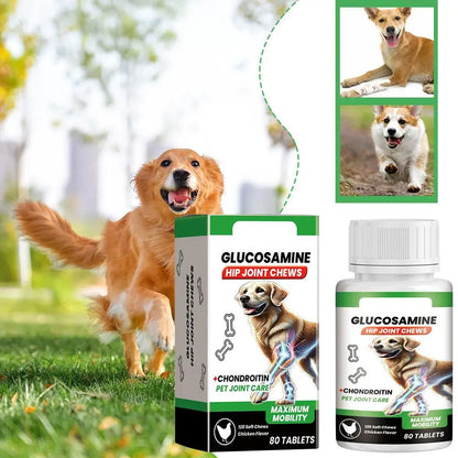 80 Tablets Dog Joint Support Pet Hip Care Glucosamine Chondroitin Mobility Improvement Dog Joint Support Tablets 1/3/5PCS