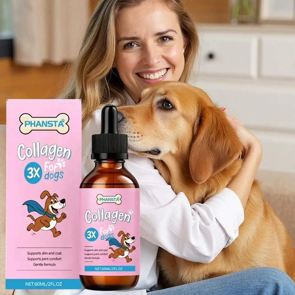 1/2/3/5pcs Dog Collagen Drops Gentle Formula for Coat & Skin Care Main Dietary Supplement Dog Cleaning Supplies Pet Care